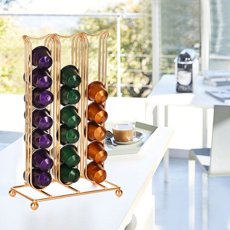 42Pc Coffee Capsules Cup Holder Dispenser Rack Capsule Tower Stand For ASISWJ