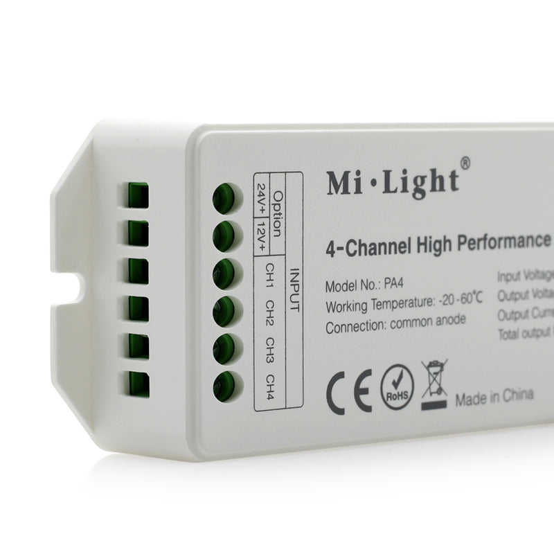 Mi Light DC12V-24V PA4 4-Channels RGB RGBW LED Amplifier Controller for LED Strips