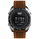 SKMEI 1516 Business Style Creative Dial Minute Hour Adjust Leather Strap Waterproof Quartz Watch Men Watch