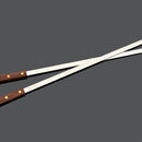 60CM Stainless Steel Wire BBQ Skewers Wood Handle Grill Roasting Sticks