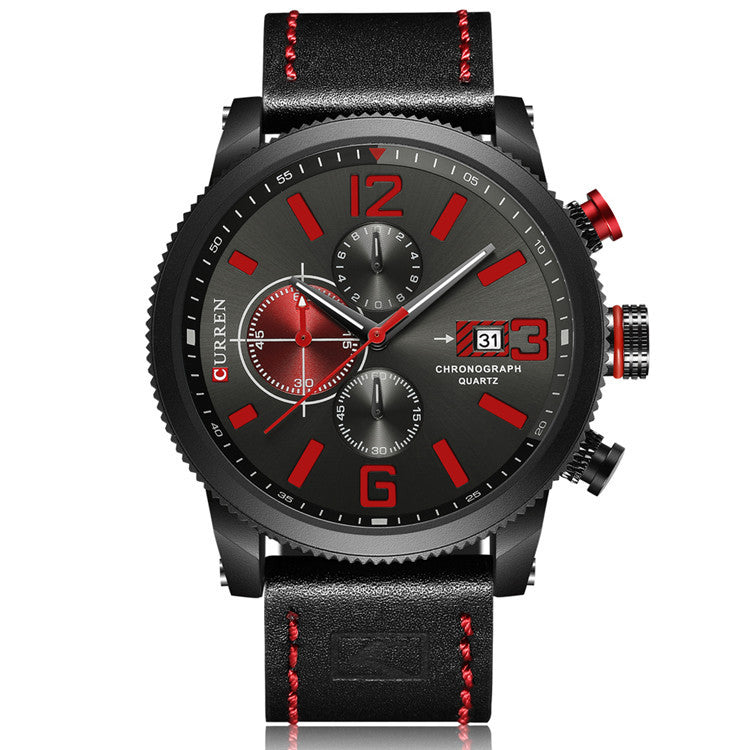 CURREN 8281 Working Little Dials Chronograph Quartz Watch Waterproof Sport Men Watch