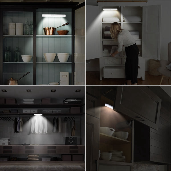 Portable 20 LED Light Sensor & PIR Motion Cabinet Light USB Rechargeable for Wardrobe Closet Stairs