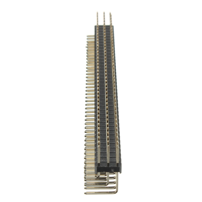 2Pcs 2.54mm 3x40P Male Pins Three Row Right Angle Pin Header