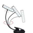 6 LED White USB Rechargeable Eye-Care Book Light Clip On Dimmable Table Lamp For Music Stand Night Reading Piano