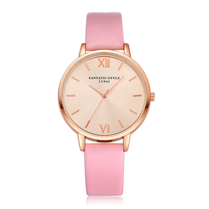 Casual Style PU Leather Strap Cloc kLadies Wrist Watch Quartz Watch