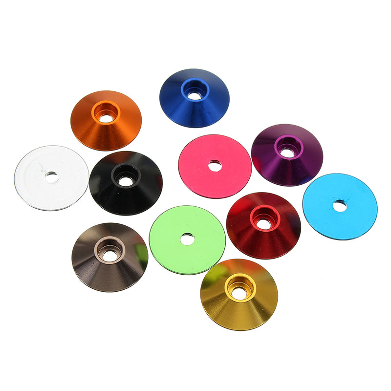 Suleve M3AN10 10Pcs M3 Cap Head Screw Cup Washer Extra Large Gasket Aluminum Alloy Multicolor