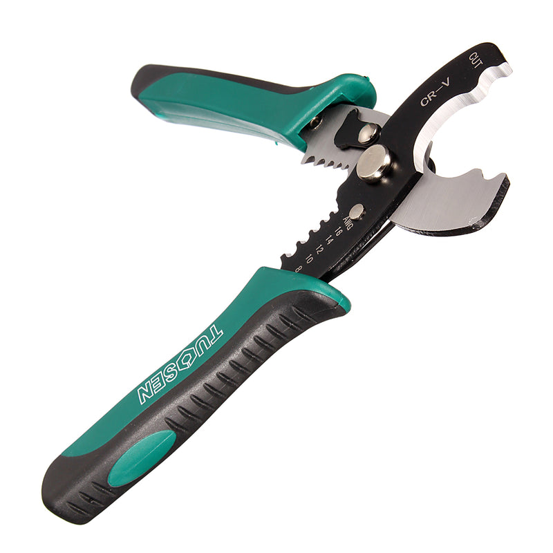 TUOSEN 8inch Wire Stripper Cable Cutting Scissor Stripping Pliers Cutter 1.6-4.0mm Hand Tools