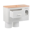 Wall Mount Adsorption Toothbrush Holder Inverted Cups with Toothpaste Squeezer