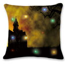18'' LED Lights Halloween Pumpkin Cushion Cover Square Pillow Case Sofa Decor