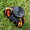 IPRee 5 In 1 EDC Survival Compasss Bracelet Watch Camp Emergency Nylon Paracord Wristband