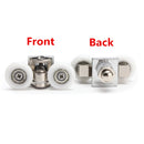 2pcs Zinc Alloy Dual Top Door Rollers Runners for Glass Sliding Shower Doors