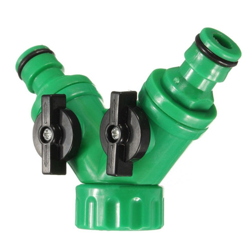 Three-Way Ball Valve Quick Connector Hose Pipe Adapter Water Irrigation 2 Way Y Tap Fitting Garden Pipe Splitter Turn Off Switch
