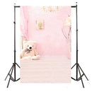 3x5FT Vinyl Backdrop Indoor Baby Child Pink Bear Photography Background Backdrop