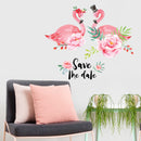 Miico Creative Pink Love Couple Flamingo Flower PVC Removable Home Room Decorative Decor Sticker