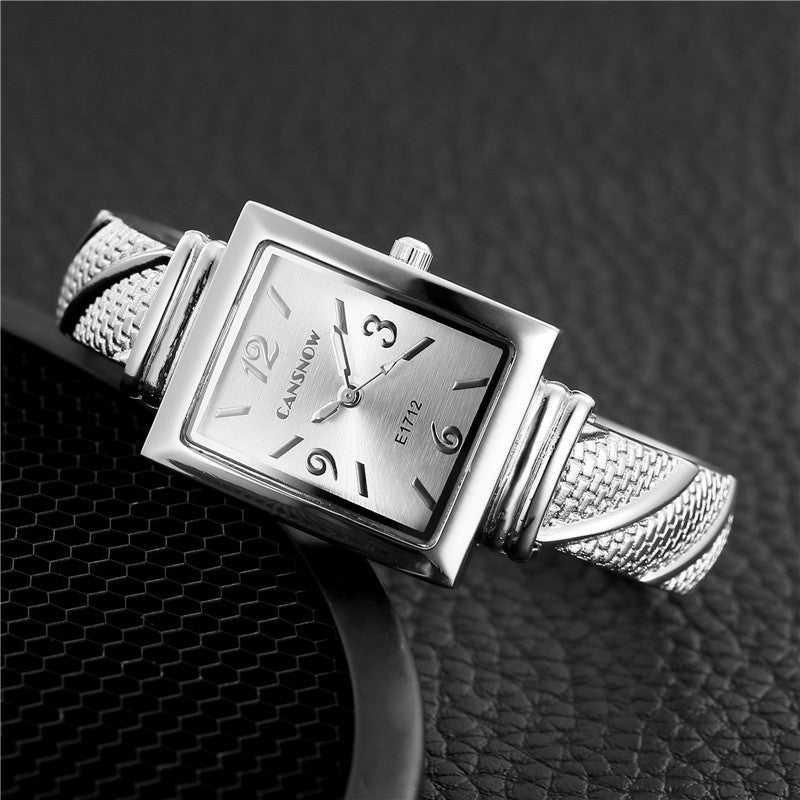 Cansnow E1712 Fashion Style Ladies Bracelet Watch Stainless Steel Band Quartz Watch