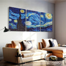 3Pcs Starry Night Waterproof Picture Canvas Paint Wall Art Poster Home Decorations