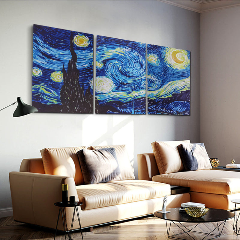 3Pcs Starry Night Waterproof Picture Canvas Paint Wall Art Poster Home Decorations