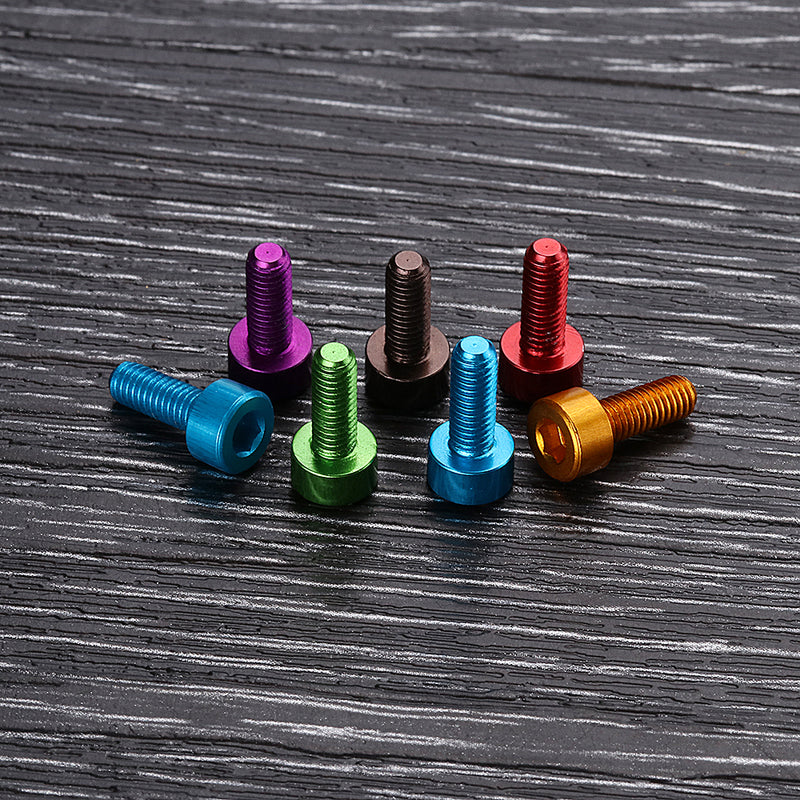 Suleve M3AH11 10Pcs M38mm Hex Socket Screw M3 Cap Head Bolt 7075 Aluminum Alloy Multicolor