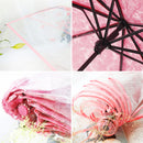 SaicleHome PEVA Romantic Cherry Blossoms Transparent Umbrella Folding Umbrella Sun Rain Gear