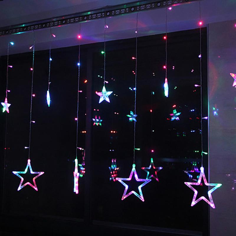 KCASA 2.5M 110-220V LED Star String Lights LED Fairy Light for Festival Christmas Curtain Decoration