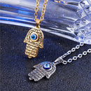 REZEX Buddhist Men's Necklace Titanium Steel Gold Silver Buddha Palm Pendant Necklace With Case