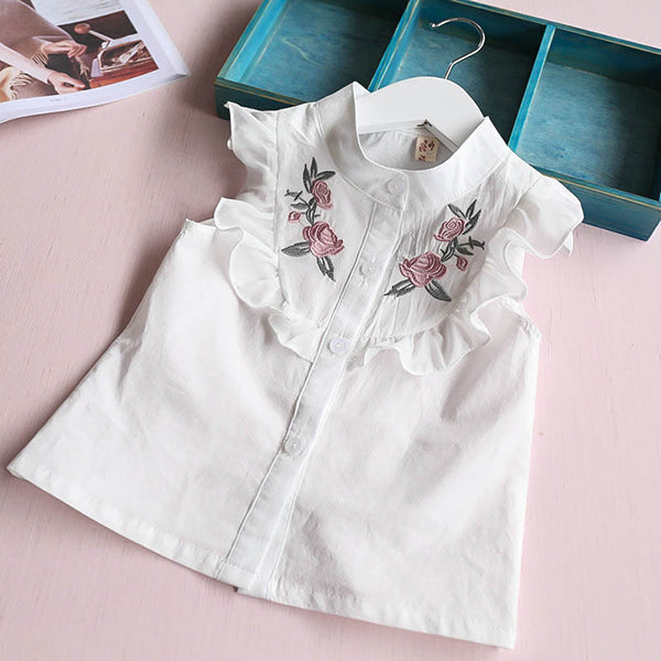 2PCS Summer Girls Clothing Set Floral Shirts+Short Kids Outfit Set For 2Y-9Y