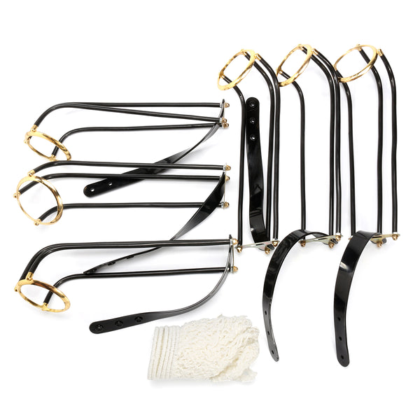 6Pcs/Set Standard Snooker Brass Empire Rail Billiard Table Solid Rail w/ Net Pockets Rails Mount Set