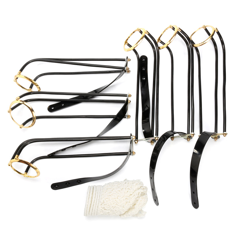 6Pcs/Set Standard Snooker Brass Empire Rail Billiard Table Solid Rail w/ Net Pockets Rails Mount Set