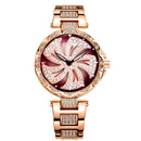 DOM G-1258 Rotating Ladies Wrist Watch Shining Fashionable Full Steel Quartz Watches