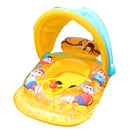 Baby Kids Float Seat Inflatable Boat Swimming Ring Fun Swimming Pool with Sunshade