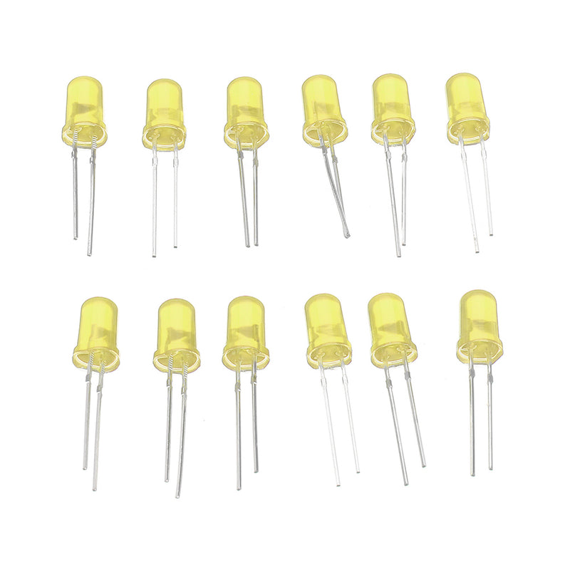 20pcs DIY Yellow LED Round Flash Electronic Production Kit Component Soldering Training Practice Board