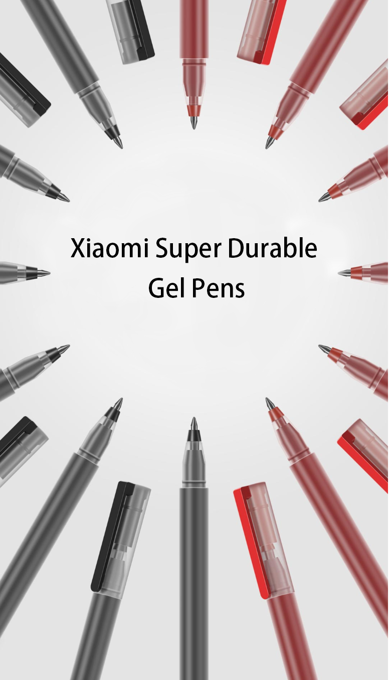 Original XIAOMI 10 Pcs/Pack Super Durable Gel Pens Signing Pen 0.5mm Smooth Writing Pen Japan Mikuni Ink For Students School Office Supplies Red