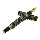 Jinhao Vintage Fountain Pen Double Dragon Playing Pearl 3D Embossed Pen Gray