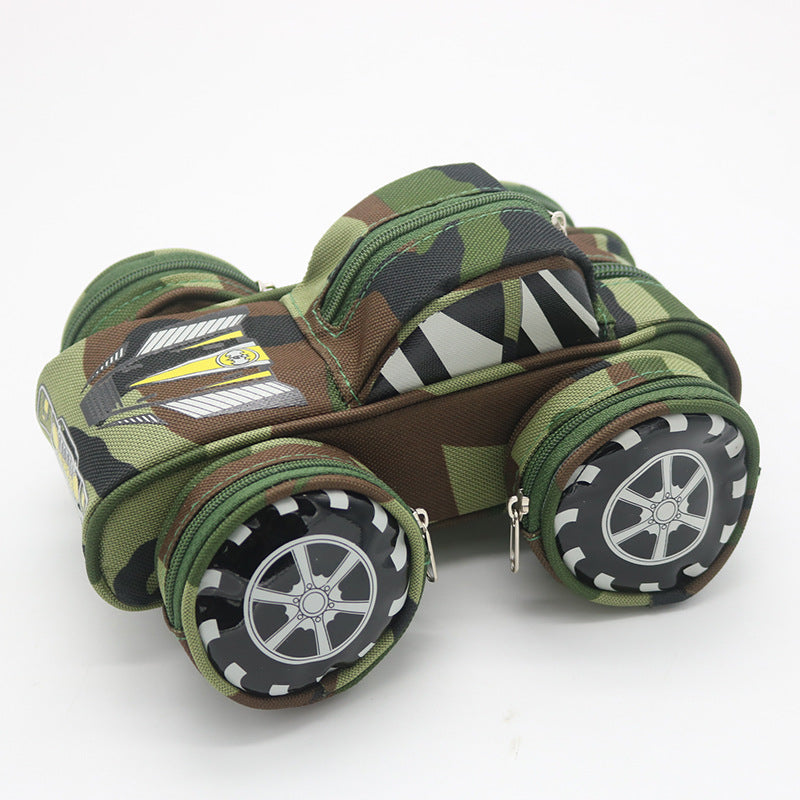 WAM Portable 3D Pencil Case Cool Camouflage Car Jeep Style Pouch Bag Pen Holder School Stationery