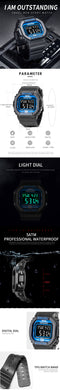SMAEL 1801 Men Camouflage Cowboy Style Luminous 5ATM Waterproof Digital Watch