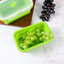 4 Pcs Set Folding Containers Silicone Food Storage Microwave Fridge Lunch Box