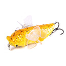 HENGJIA 1PCS Cicada-shaped Fishing Lure Rotating Tail Popper Topwater Swim Crankbait Artificial Hard Bait
