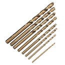 Drillpro 10pcs HSS M35 1.5/2/2.5/3/4/4.5/5mm Cobalt Twist Drill Bits Set