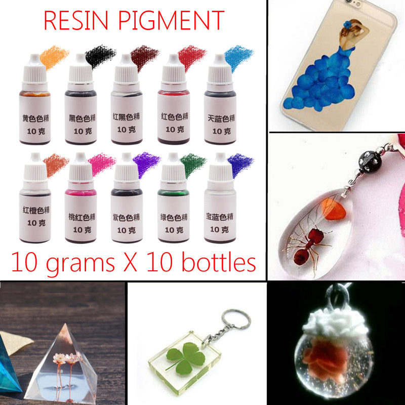 10Pcs Epoxy UV Resin Ultraviolet Curing Dye Colorant Liquid Pigment Mix Colors DIY Crafts