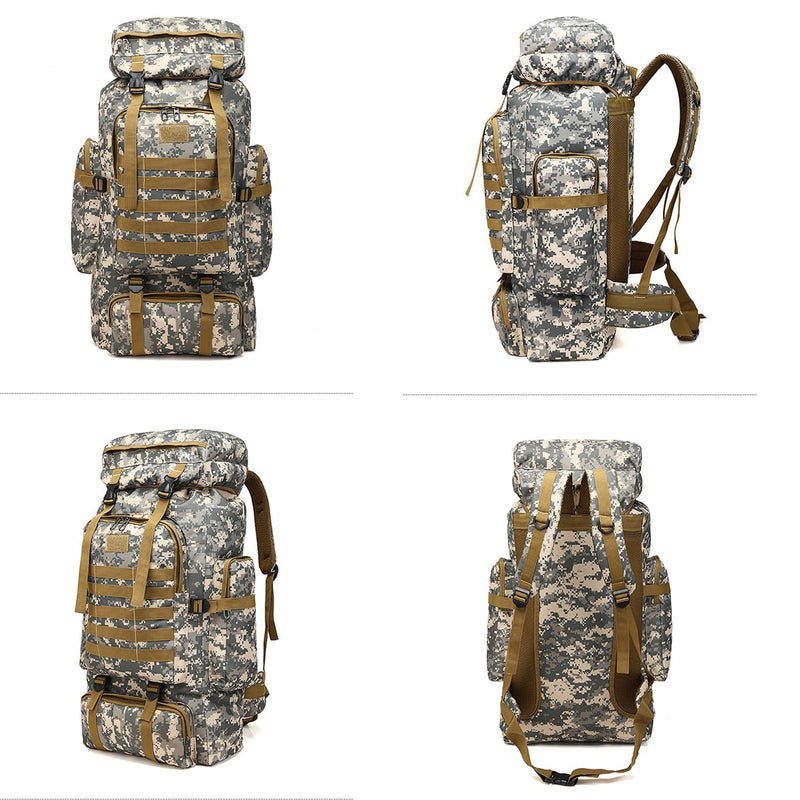 80L Molle Tactical Bag Outdoor Traveling Camping Hiking Military Rucksacks Backpack Camouflage Bag