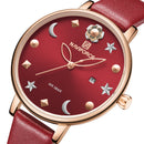 NAVIFORCE 5009 Moon Star Design Casual Style Women Wrist Watch Waterproof Gift Quartz Watch