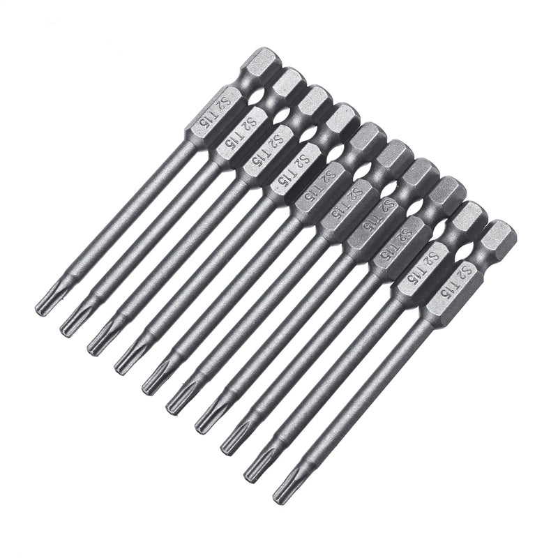 10pcs TT6-TT40 Torx Head Screwdriver Bit 75mm Hex Shank Power Drill Screwdriver Bits Set