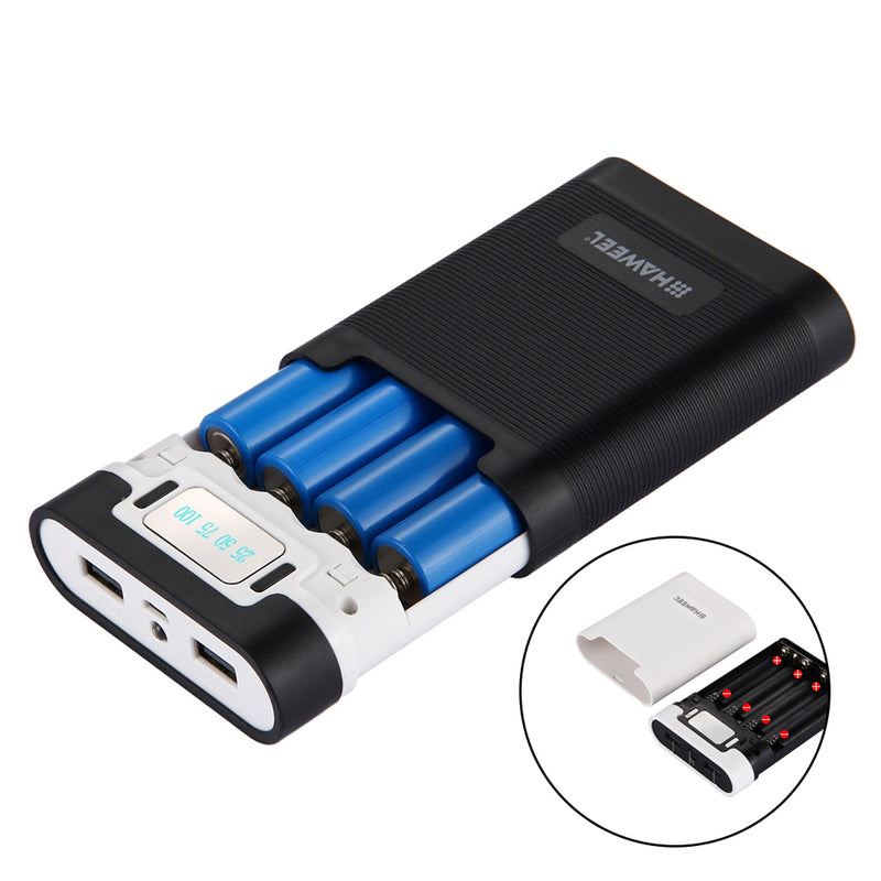 HAWEEL 4x18650 Dual USB Ports LED Display 10000mAh Battery Case Power Bank Box for S8 Mi6 Oneplus i7