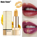 Music Flower Golden Lip stick Shimmer Long lasting Water-proof Metal Moisturizing Women Makeup