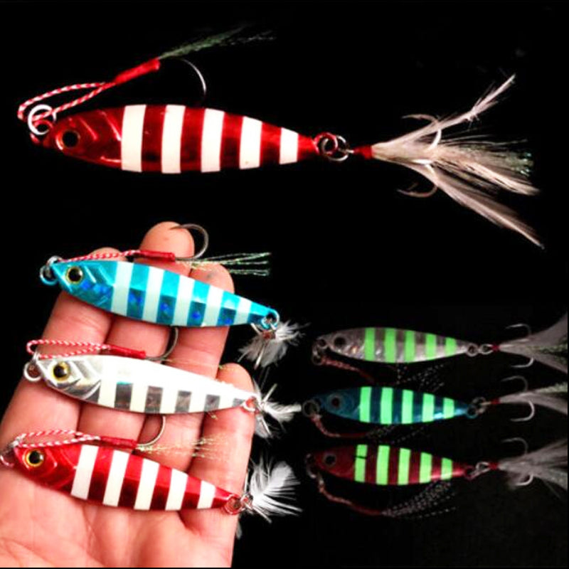 Zanlure 1pc Metal Lead Fish Jig Fishing Lures Spoon 20G/5.8CM Lure Luminous Bait Jigging