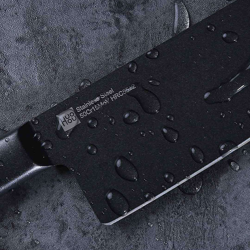 HuoHou Cool Black Kitchen Non-Stick Knifes Stainless Steel Knifes Set 307mm Slicing Knifes and 298mm Chef Knifes Cutter from Xiaomi Youpin