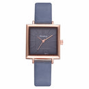 Simple Square Dial PU Leather Strap Women Fashion Ladies Dress Bracelet Quartz Watch