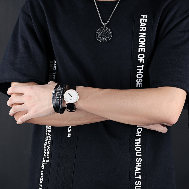 Punk Personality Bracelet Retro Multi-layer Leather Bracelet