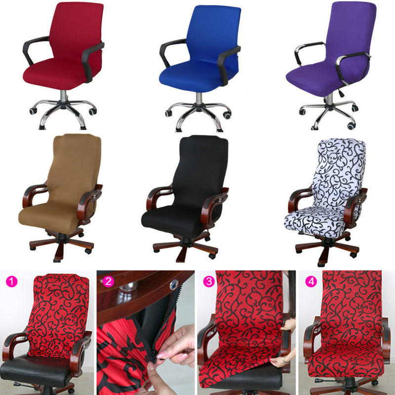 S/M/L Office Computer Chair Cover Side Zipper Design Arm Chair Covers Recouvre Chaise Stretch Cover