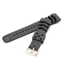 22mm Replacement Black Buckle Wrist Band Strap for SEIKO DIVER'S Watch